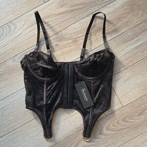 Frederick's of Hollywood Black Lace Corset Medium